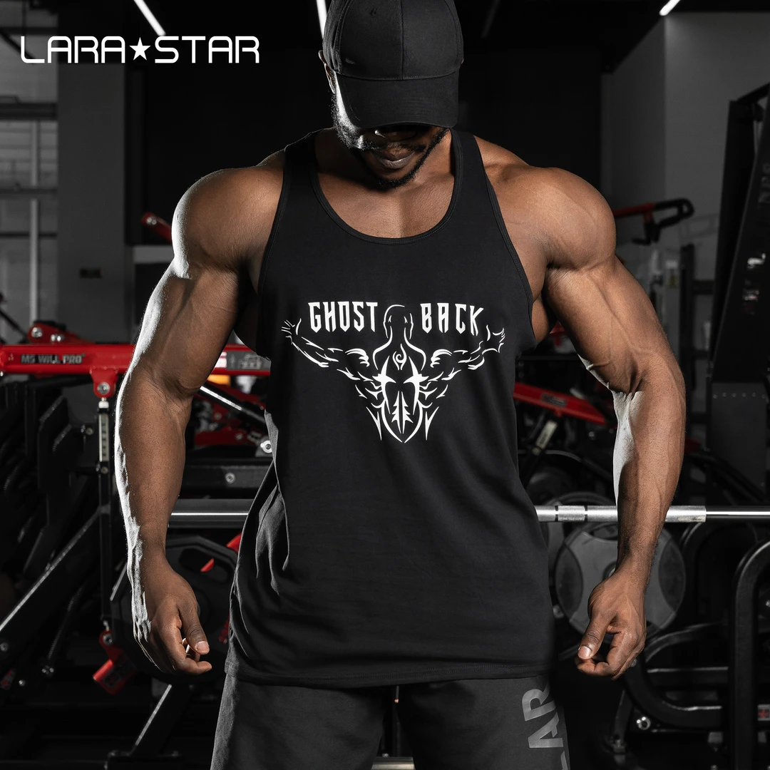 劳拉之星1085鬼背系列宽松无袖撸铁训练健身背心