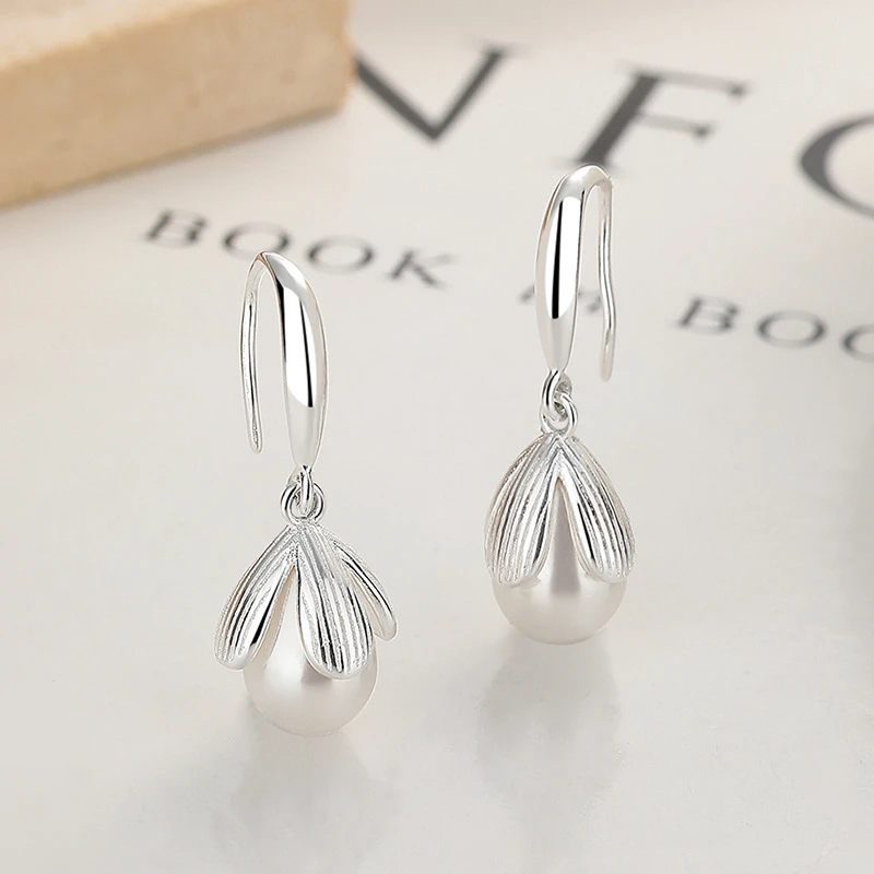 足银耳饰 老凤凰纯银复古花朵耳钩女式轻奢高级感气质纯银925饰品