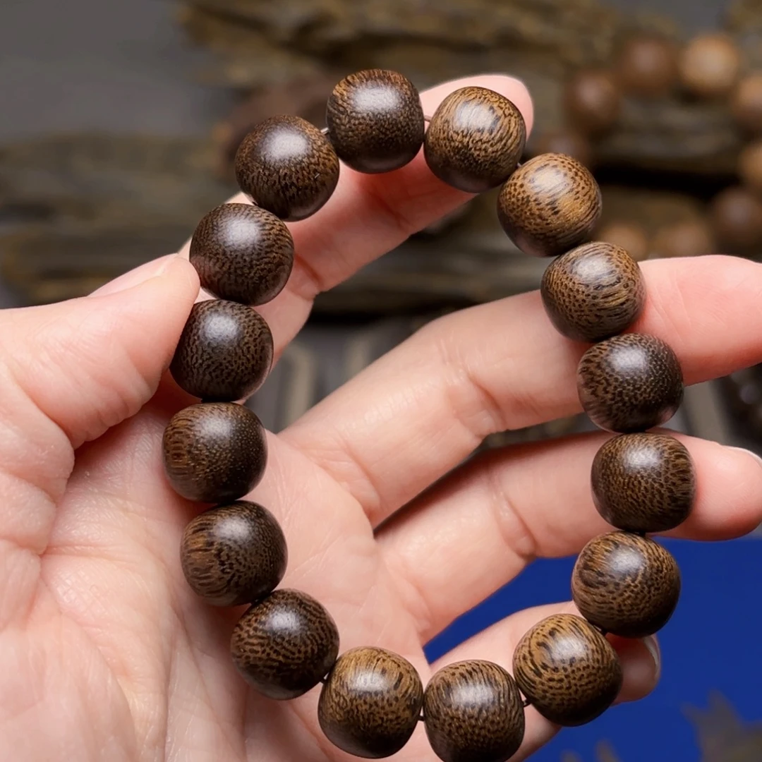 手串沉香越南芽庄黑土沉香玉化料1.2×1.3