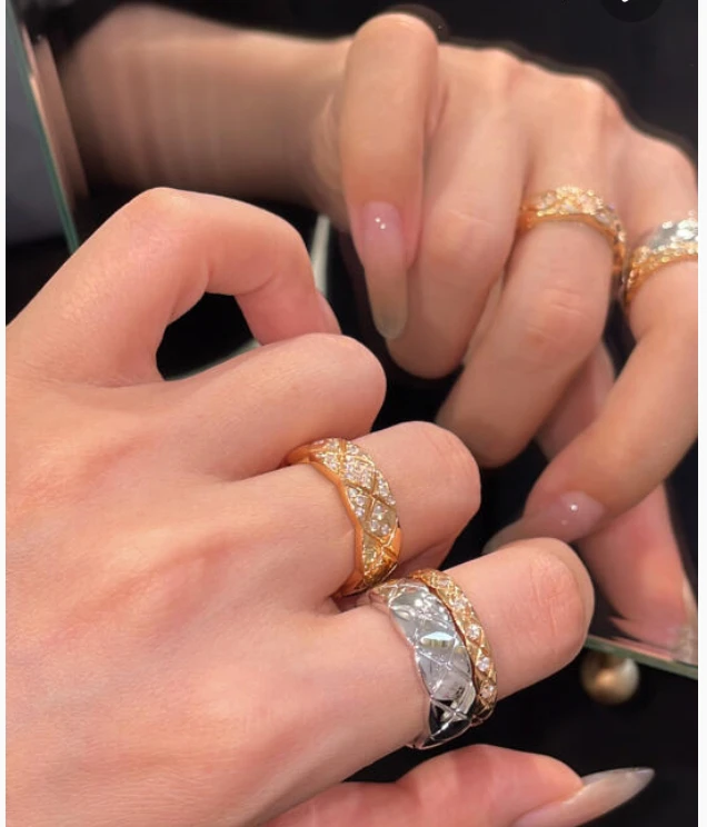 【V金版本】精工CNC 菱格纹戒指