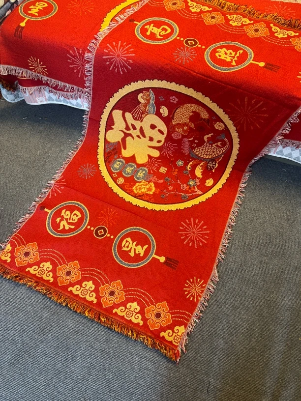 【福星高照】±5cm流苏沙发毯靠背巾单座多座沙发巾