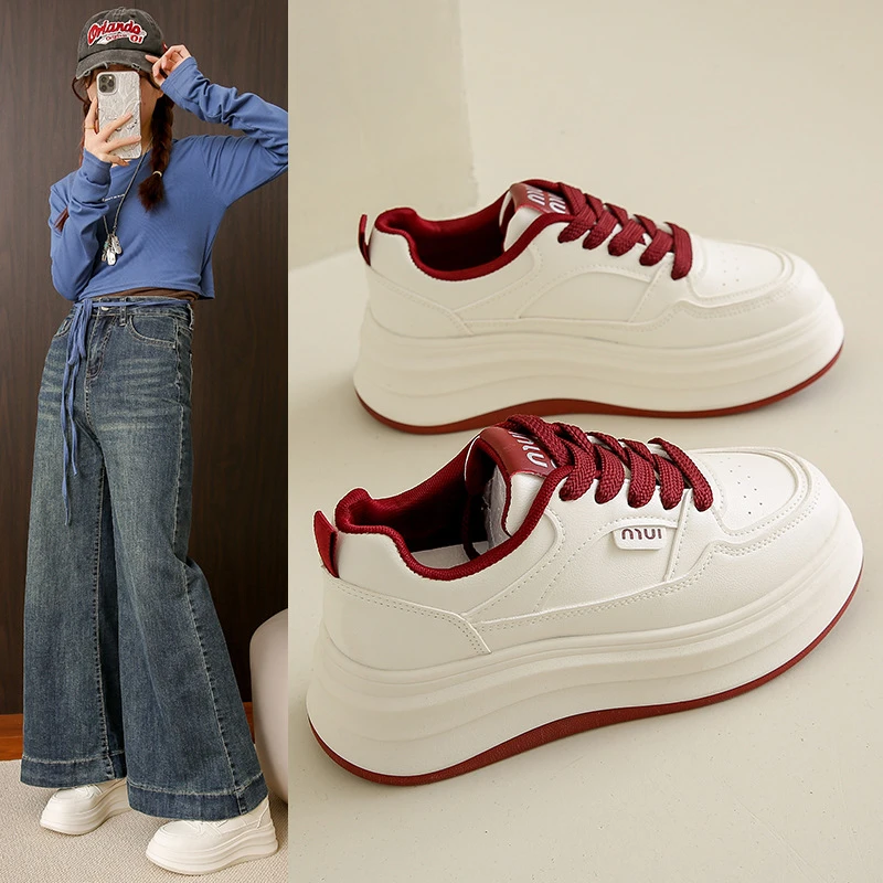 2025正品春季新款韩版透气小白鞋女学生厚底百搭休闲运动板鞋