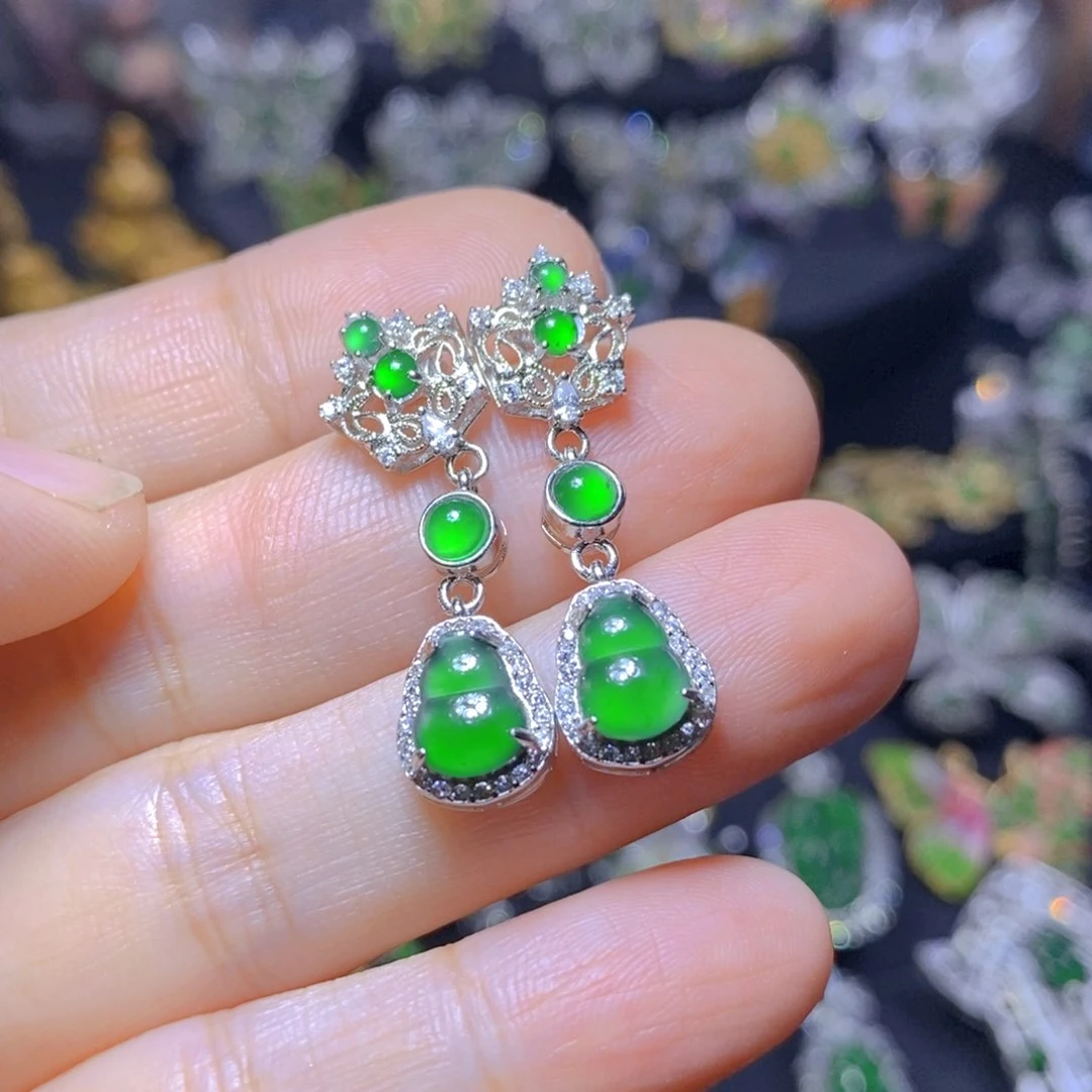 翡翠银S925镶嵌套链天然翡翠