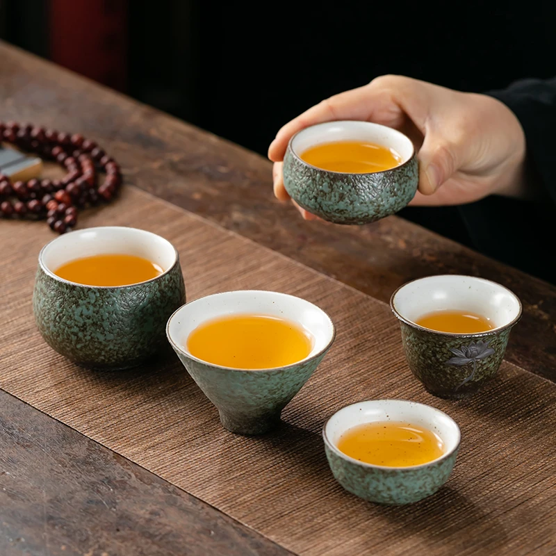 粗陶窑变日式复古陶瓷品茗杯功夫茶具主人杯品茗杯单杯功夫茶具