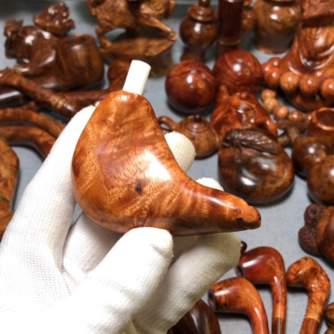 【闪购商品】木麻梨疙瘩过火琉璃手把件