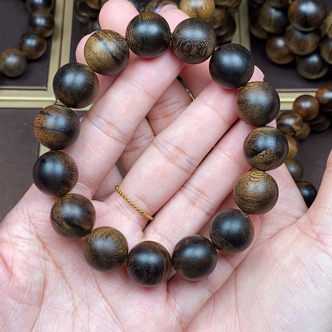 沉香手串越南芽庄白棋楠虎皮缨子瘤疤沉水