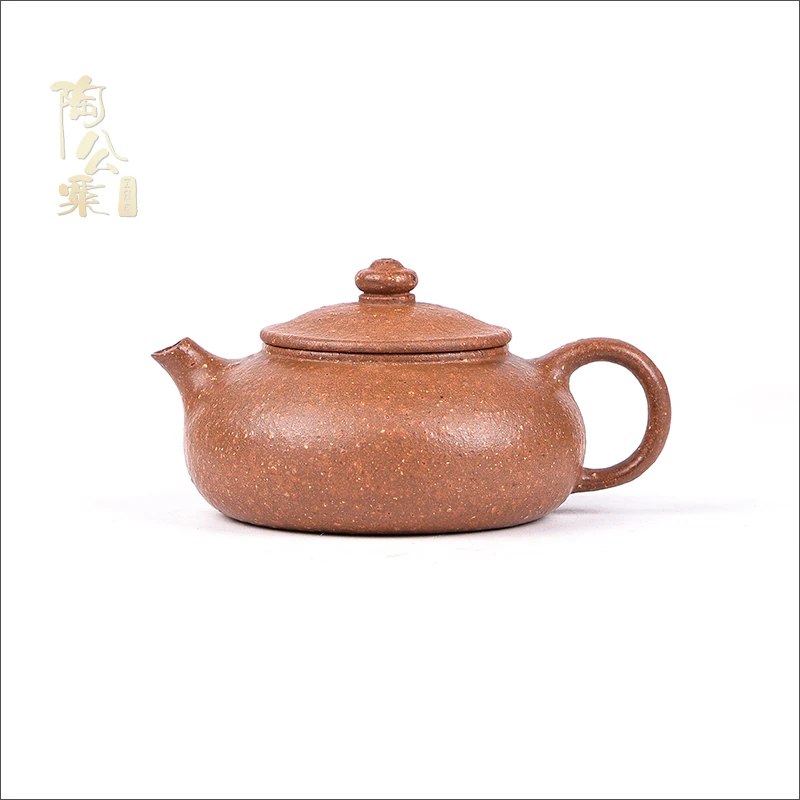 陶公粟原矿8目粗砂降坡泥《寒江》150cc内推张手制精美紫砂壶小容量