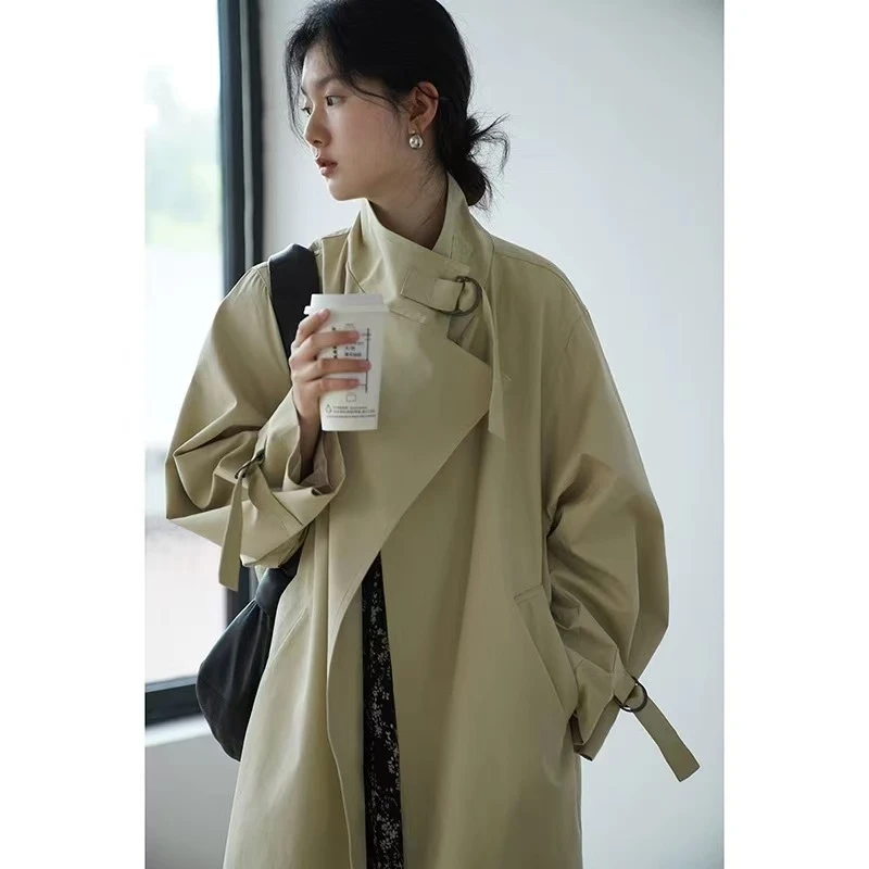 8A07韩式潮流显瘦氛围风衣女