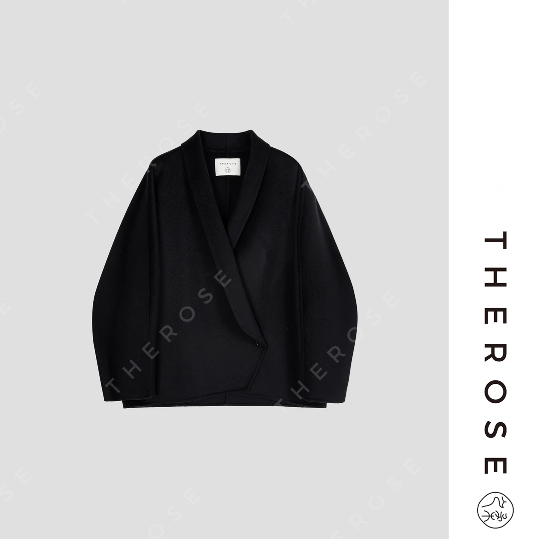 之柔【万山极夜】秋冬静奢优雅小山羊绒双面呢大衣时尚气质百搭外套