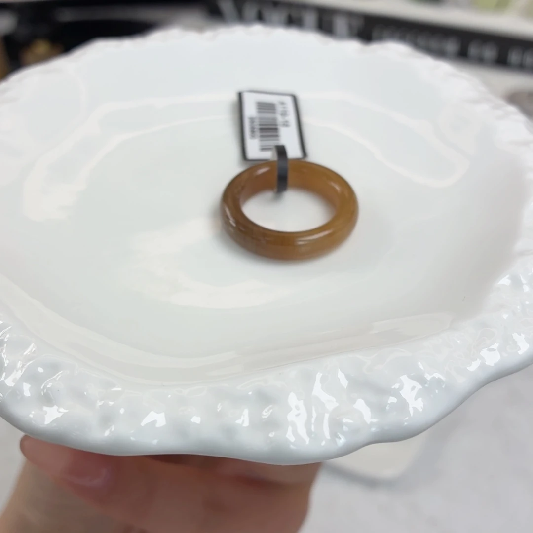 和田玉（糖玉）未镶嵌戒指红糖色泥鳅背17.3w23