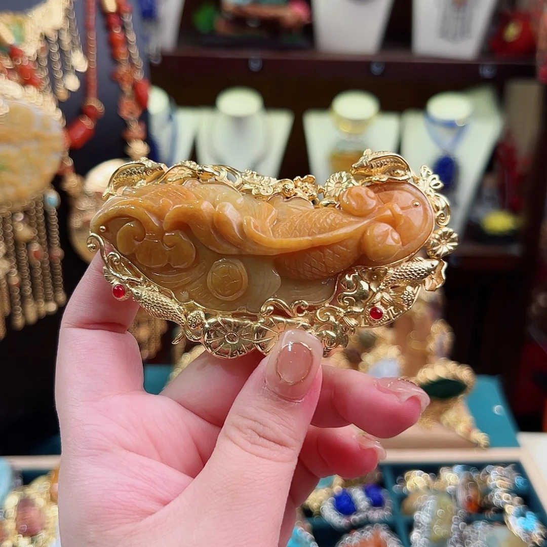 银S925镶嵌翡翠颈饰国风