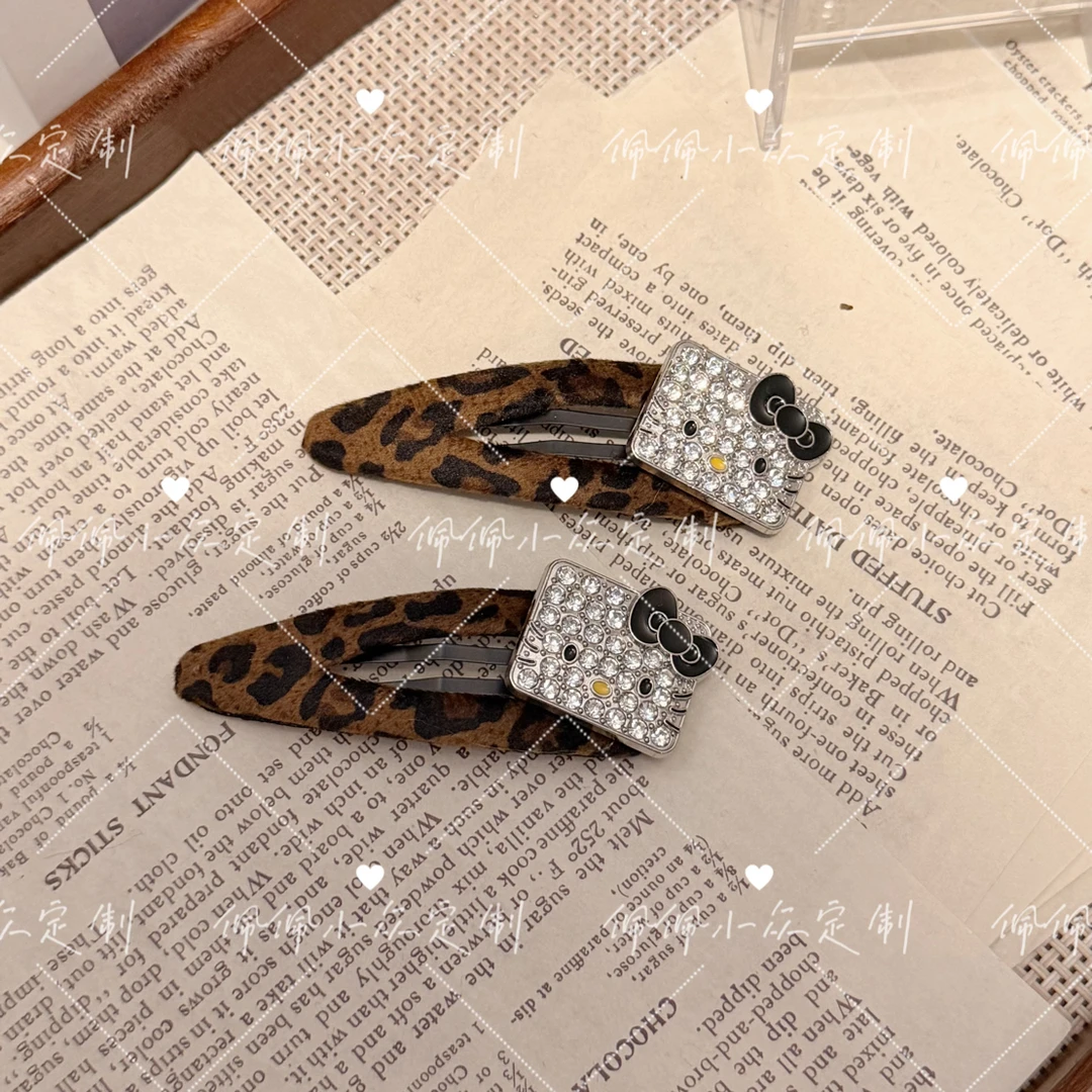 【PEI】豹猫/小香风时尚韩版韩式边夹女复古发夹简约原创设计