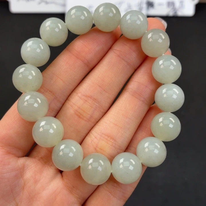 未镶嵌手镯和田玉卡12奶白蓝高清白