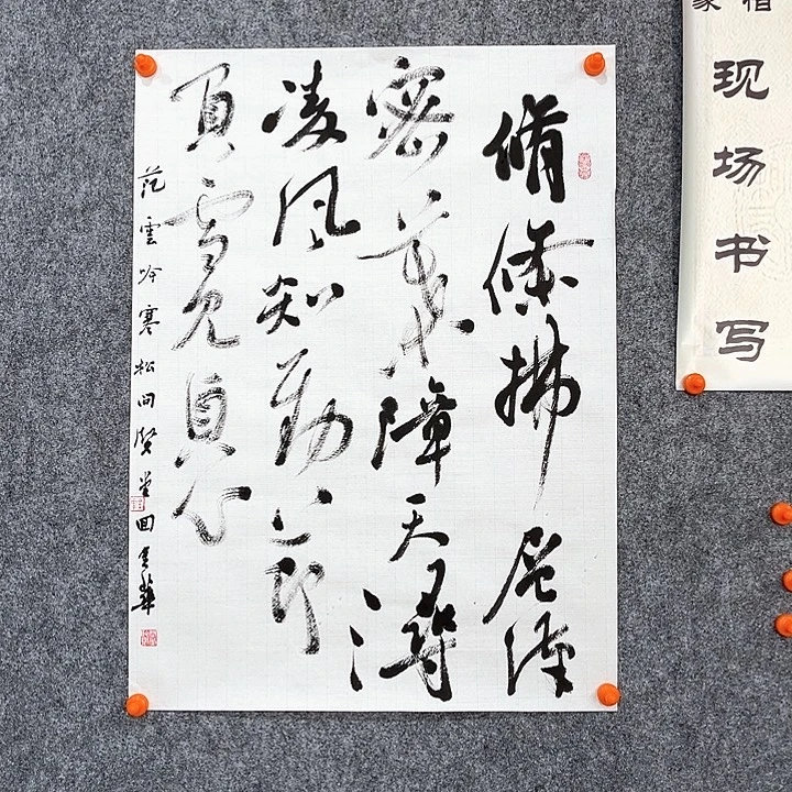 书法回金华老师吟寒松60×44