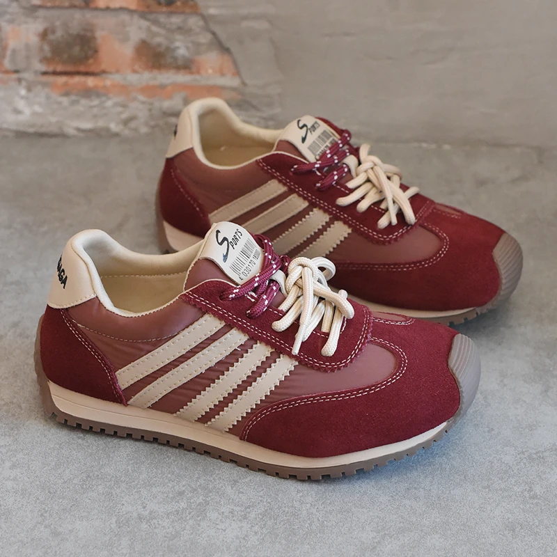 shougu/首谷爆款巨好看的厚底德训鞋女2025新款休闲阿甘运动鞋潮