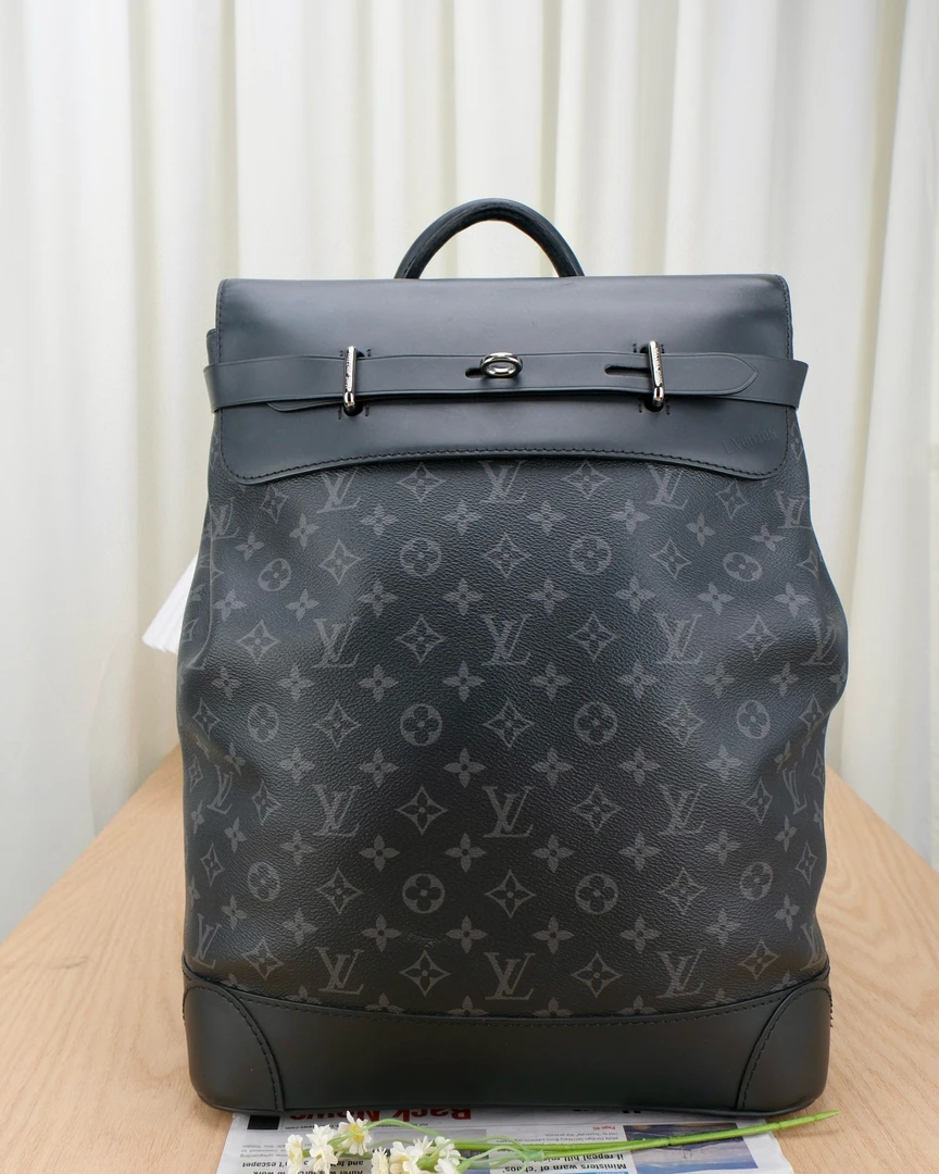99新 LV (7372）LOUIS VUITTON Steamer 经典老花锁扣双肩包