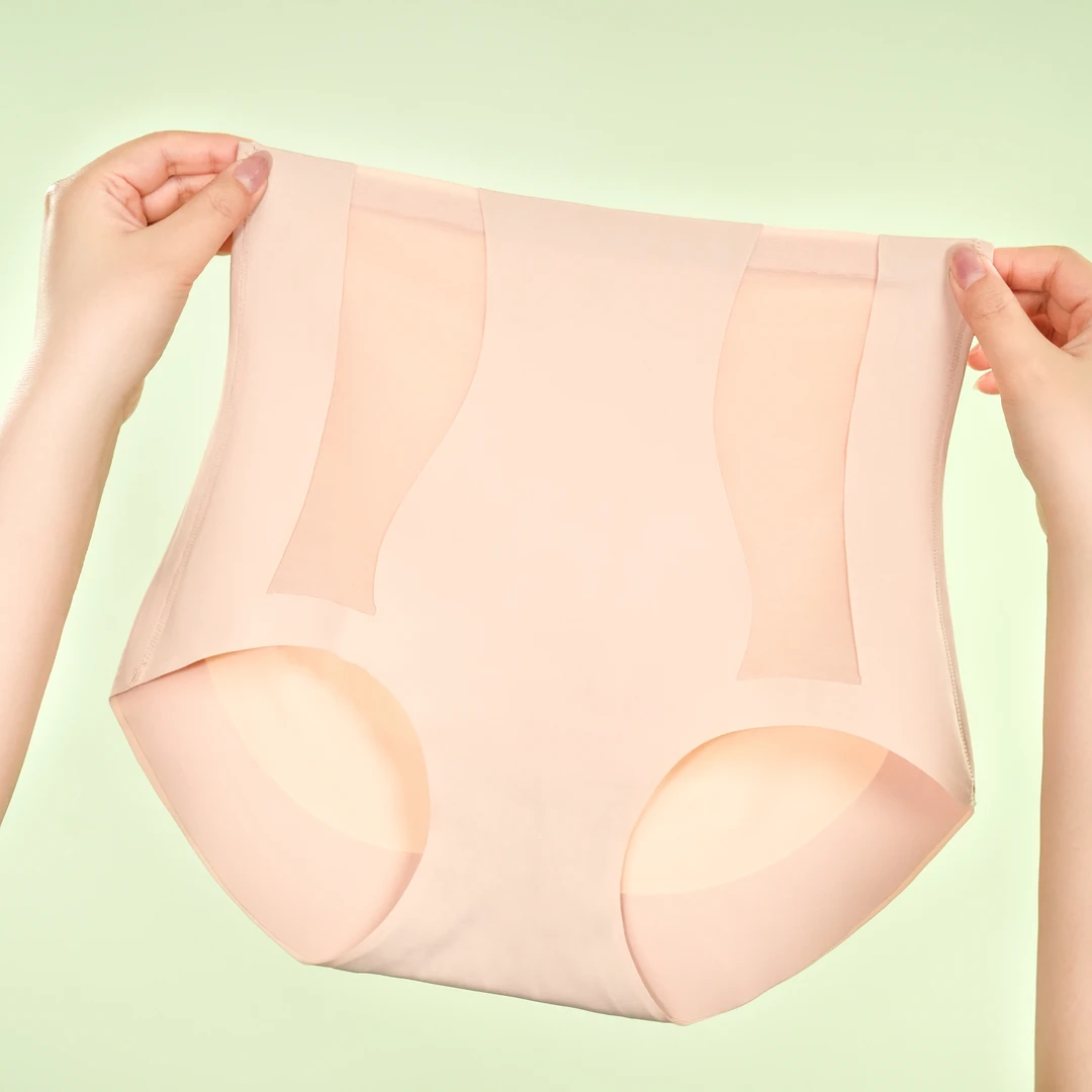 【售罄】呼吸【90-200斤】高腰收腹无痕冰丝大码舒适显瘦内裤 N5009