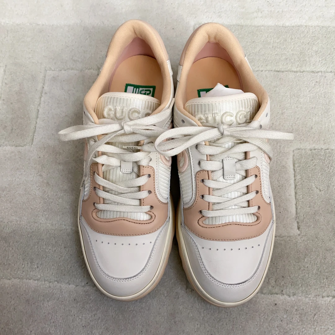 95新 GUCCI/古驰 麦殿/mac系列脏脏鞋裸粉色/241208VZC9W01
