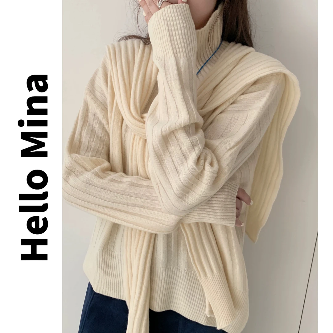 0205-1针织小披肩+针织衫套装