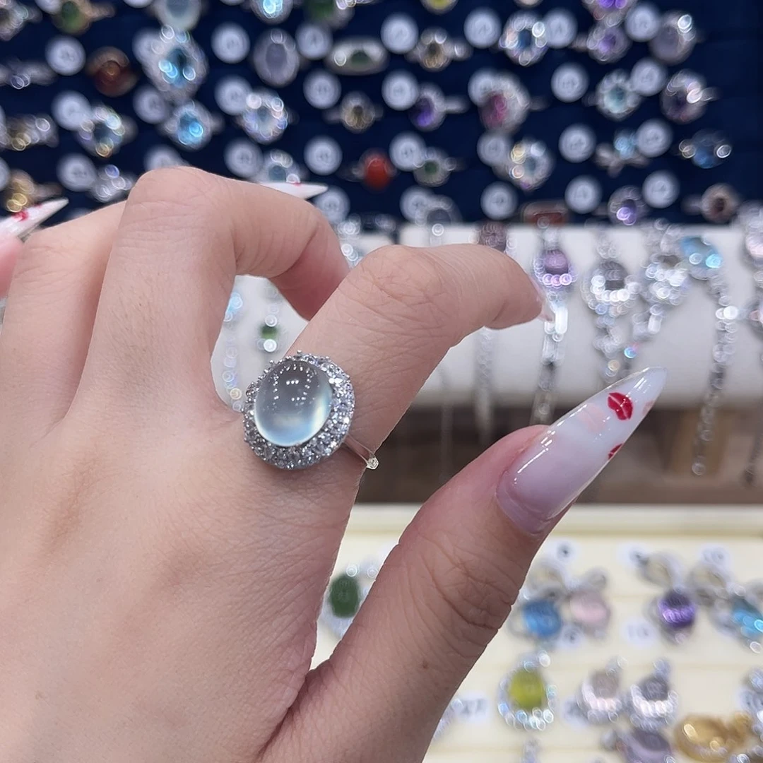 岫玉银S925镶嵌戒指烦****y