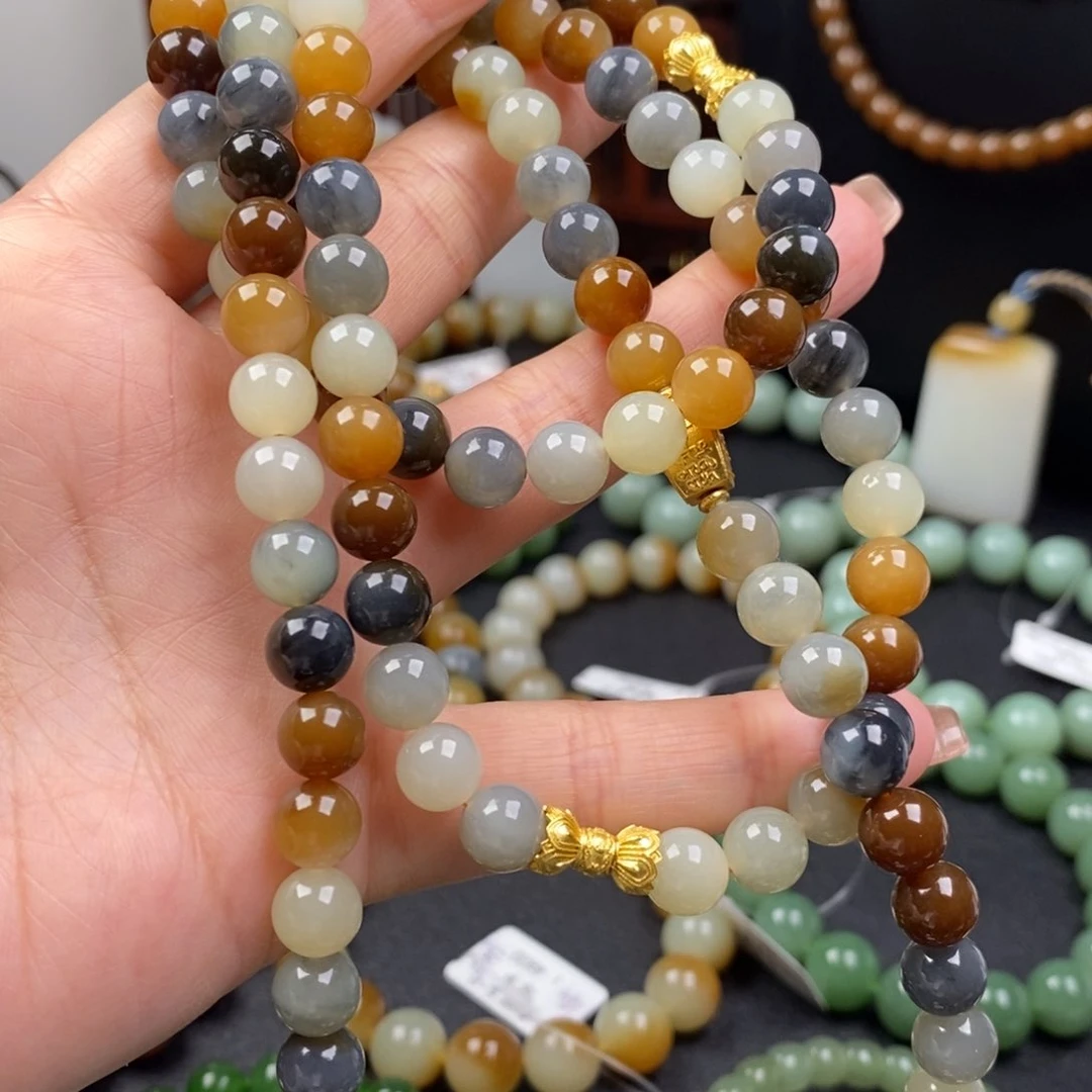 和田玉手串未镶嵌海**过