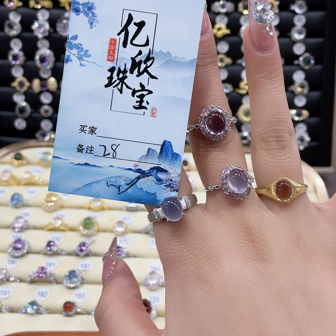 萤石戒指银S925镶嵌哈*戒指28