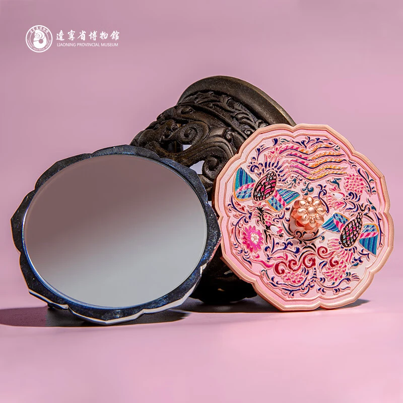辽宁省博物馆 双凤纹菱花随身镜补妆镜方便携带国风送女生礼物 宋