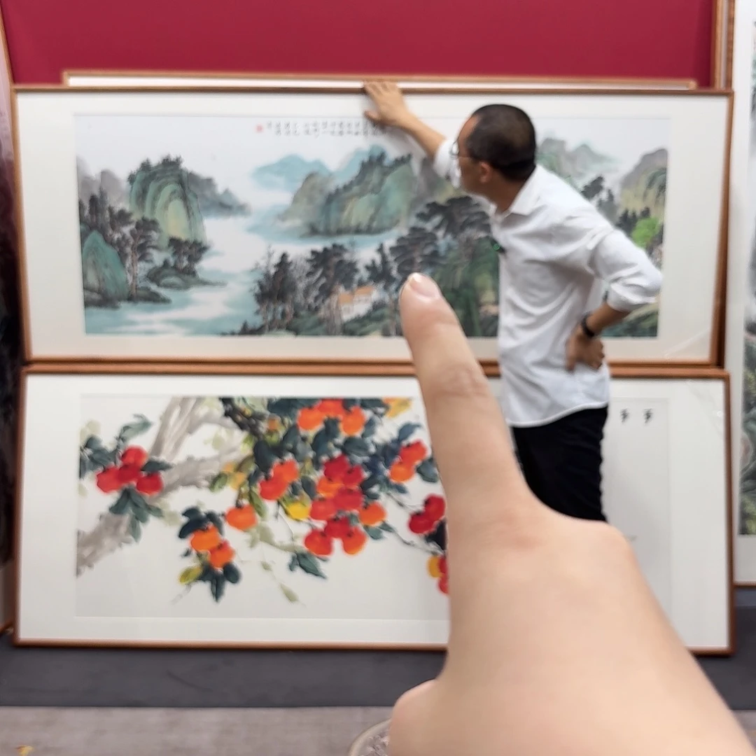 国画带框绘画210/80尺寸