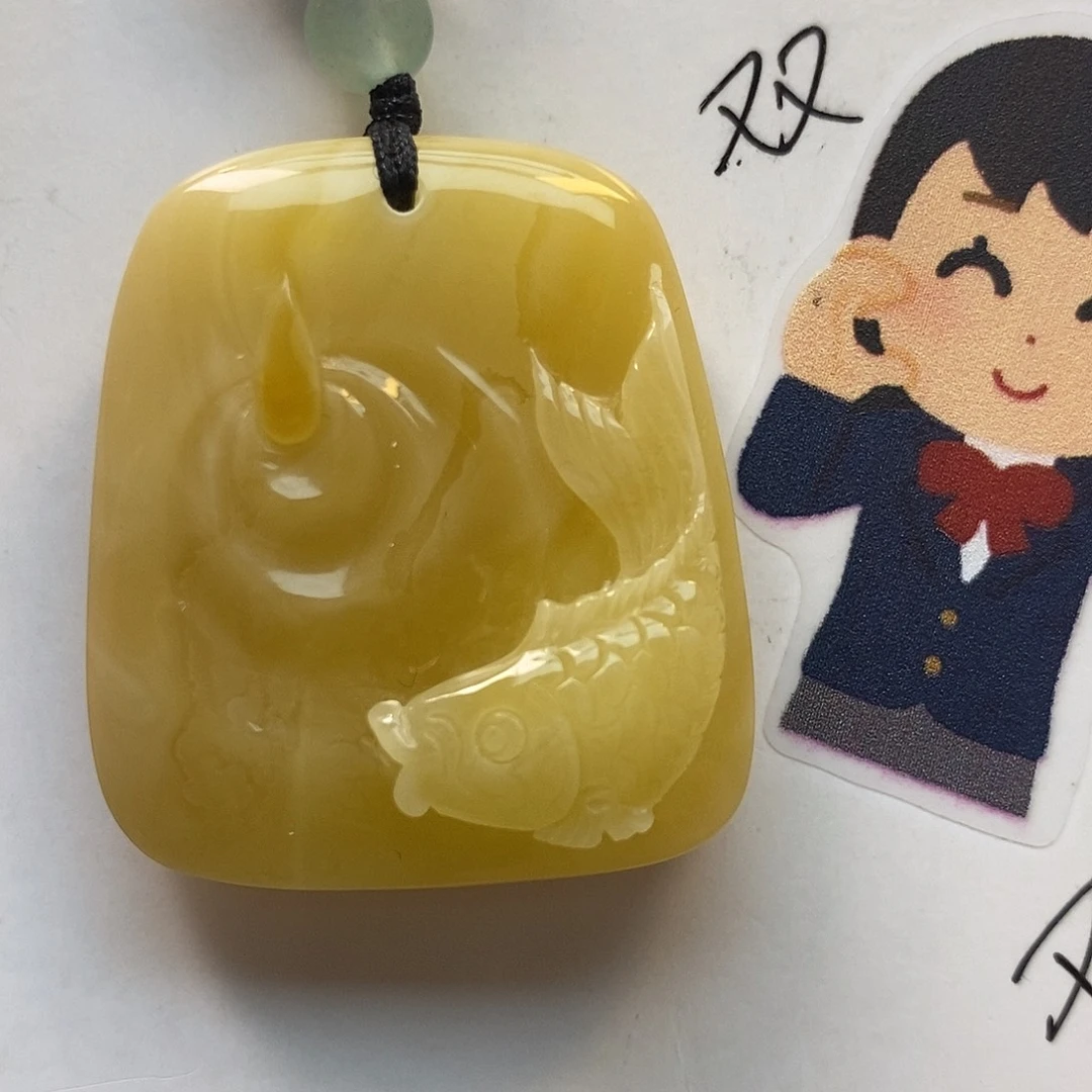 定制琥珀未镶嵌锦鲤