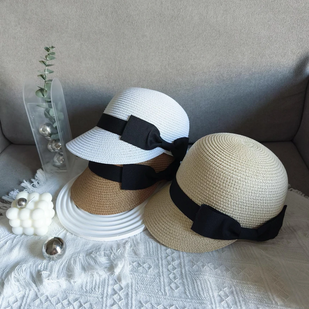 夏季蝴蝶结马术帽子女显脸小短檐鸭舌帽显脸小刺绣鸭舌帽