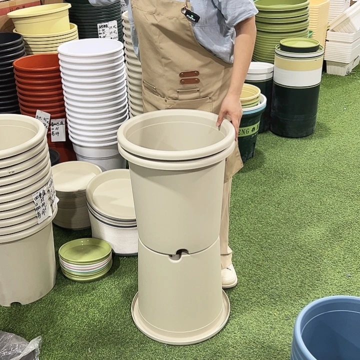 正品四季盆口39高38米色无托3只