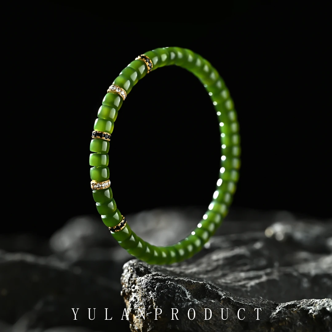 钰澜文玩碧玉药片小众气质男女同款-6mm左右精工百搭