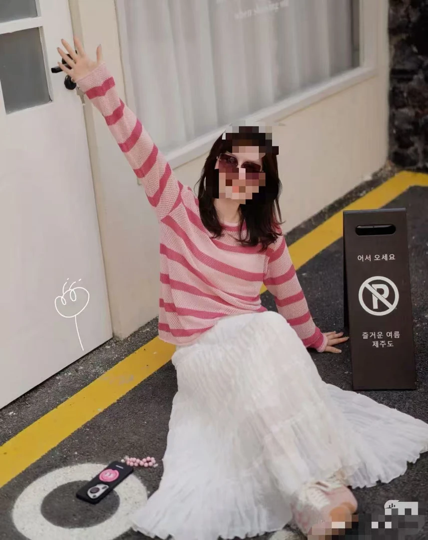 【轻奢小众】休闲慵懒宽松版镂空法式针织上衣