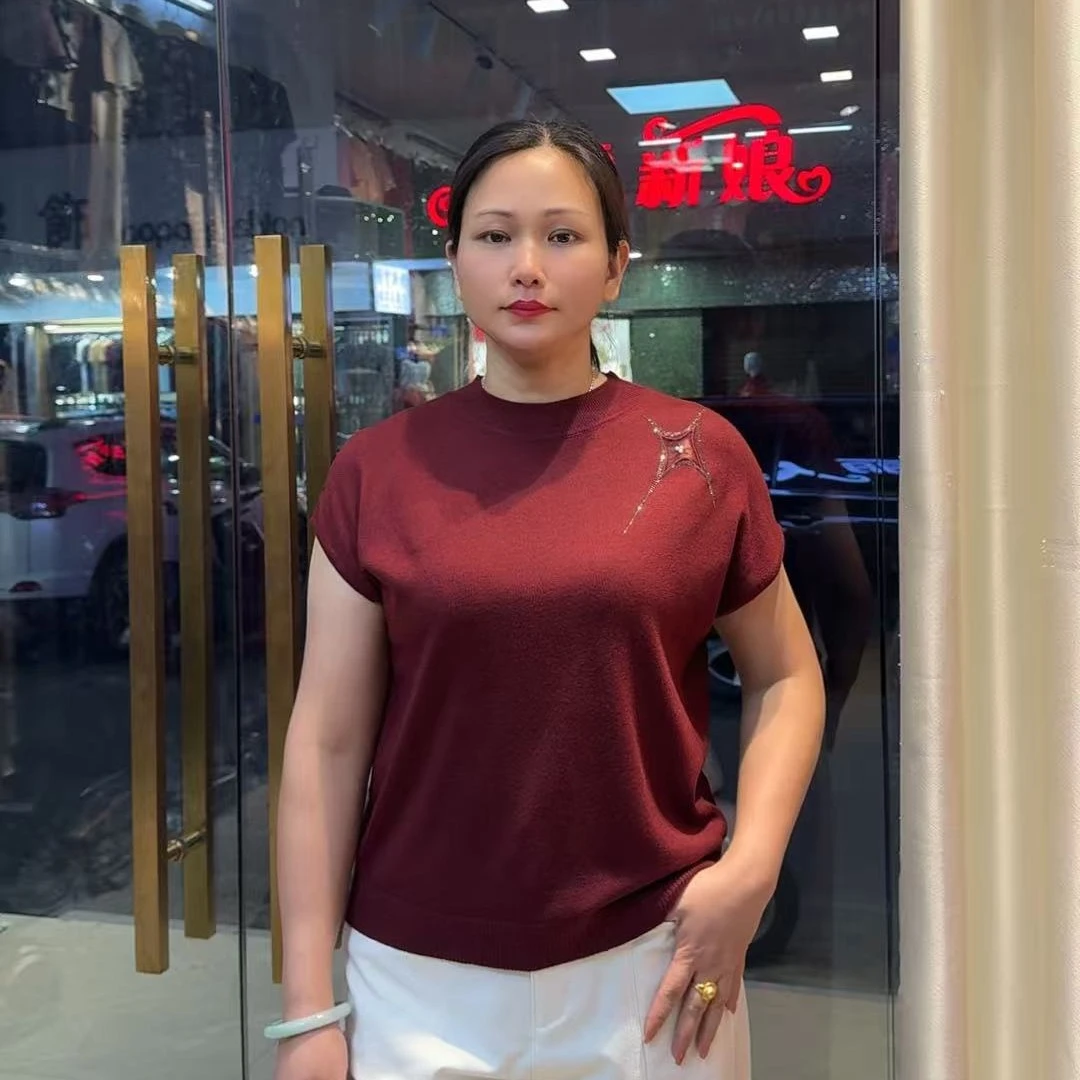 短袖立领春季不起球针织毛针织衫夏季运动上衣修身