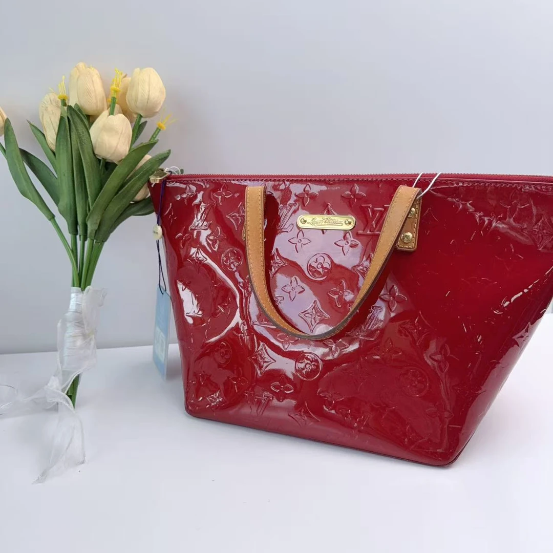 95新 LouisVuitton/路易威登 路易威登红色漆皮百搭托特包