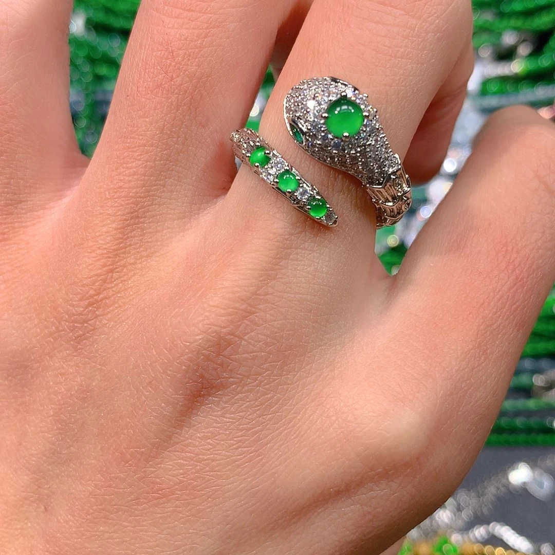 翡翠戒指未镶嵌天然翡翠