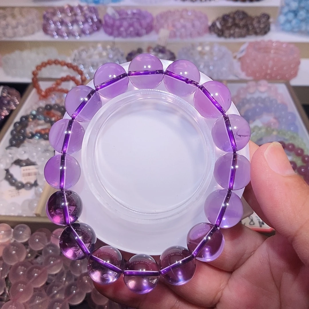 手链未镶嵌水晶巴西紫水晶14mm