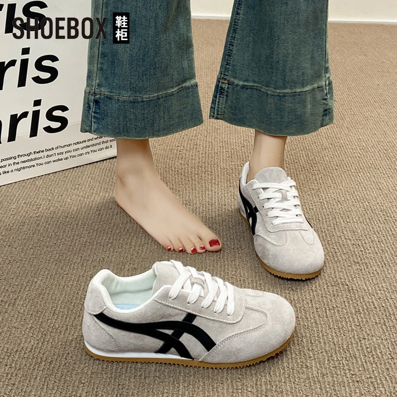 SHOEBOX鞋柜小白鞋女2025秋新款爆款平底阿甘德训鞋运动休闲鞋