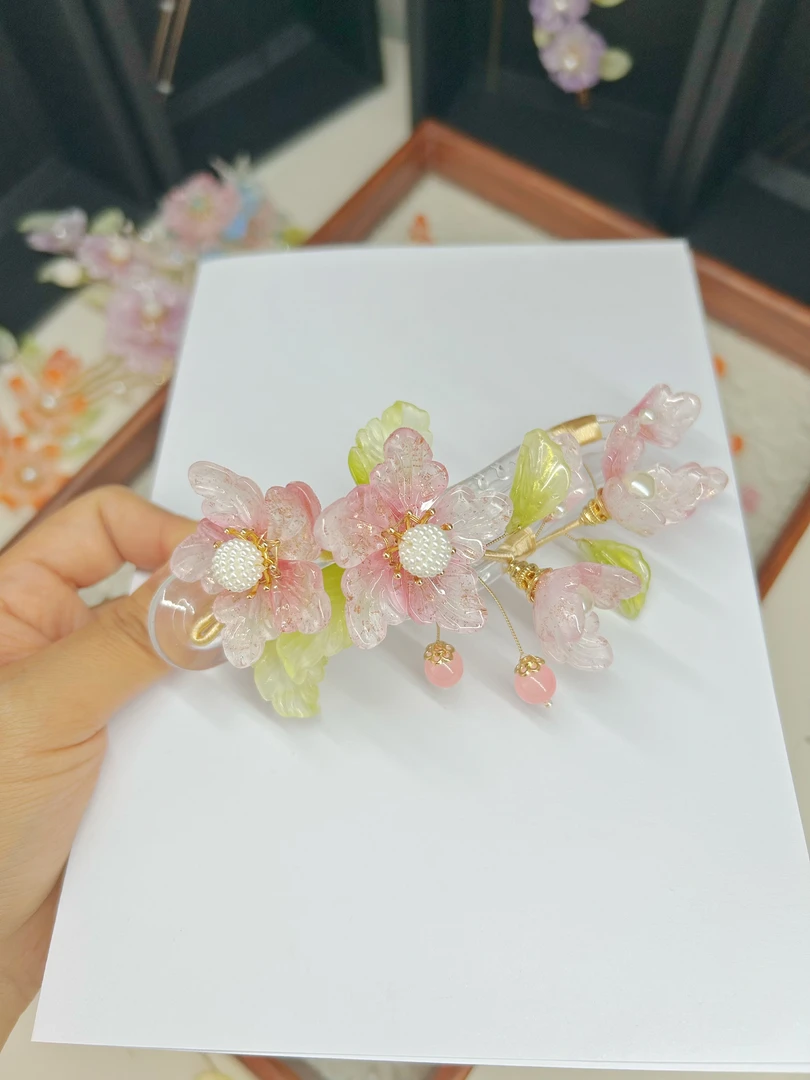 6号粉色蕙兰花鱼嘴夹