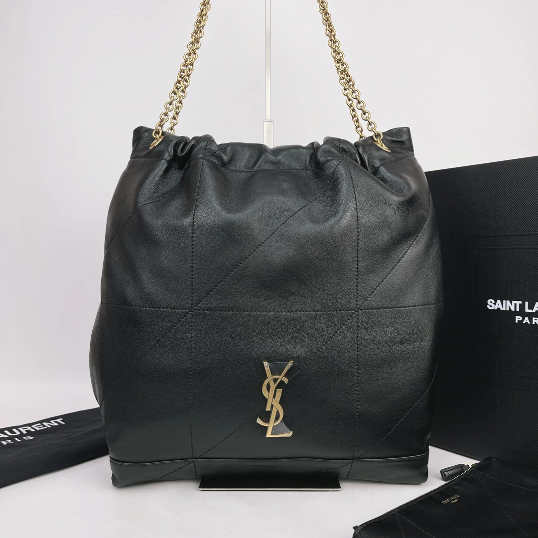 95新 YSL/圣罗兰 圣罗兰 黑色羊皮单肩包底长27 G070