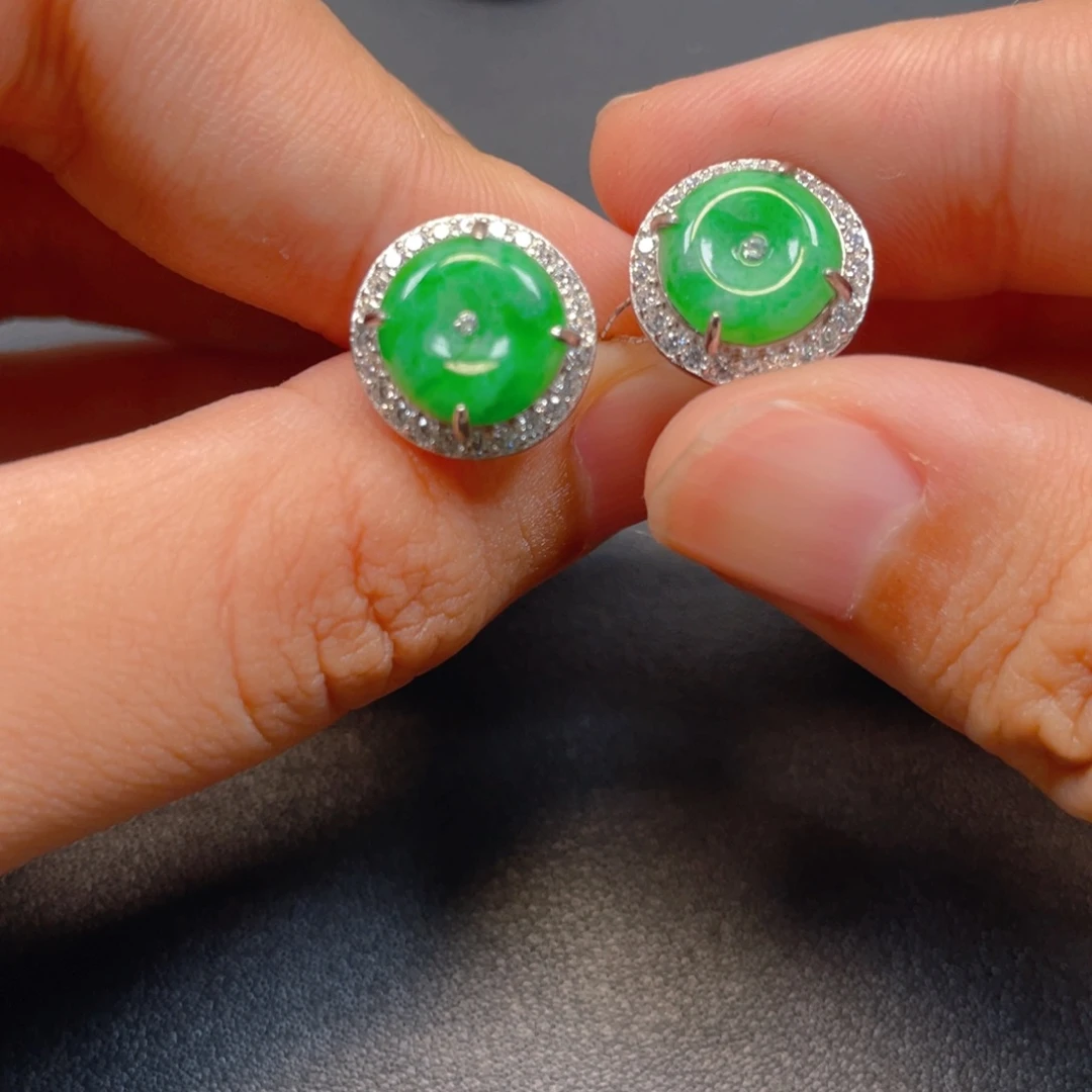 翡翠银S925镶嵌吊坠(不含链)