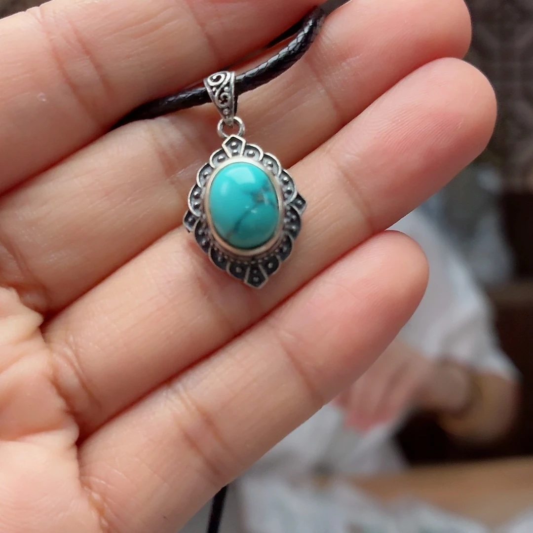 银S925镶嵌绿松石珠宝奇石