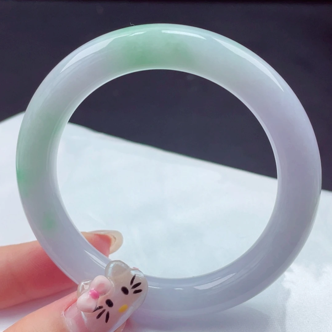 翡翠未镶嵌手镯54圆条