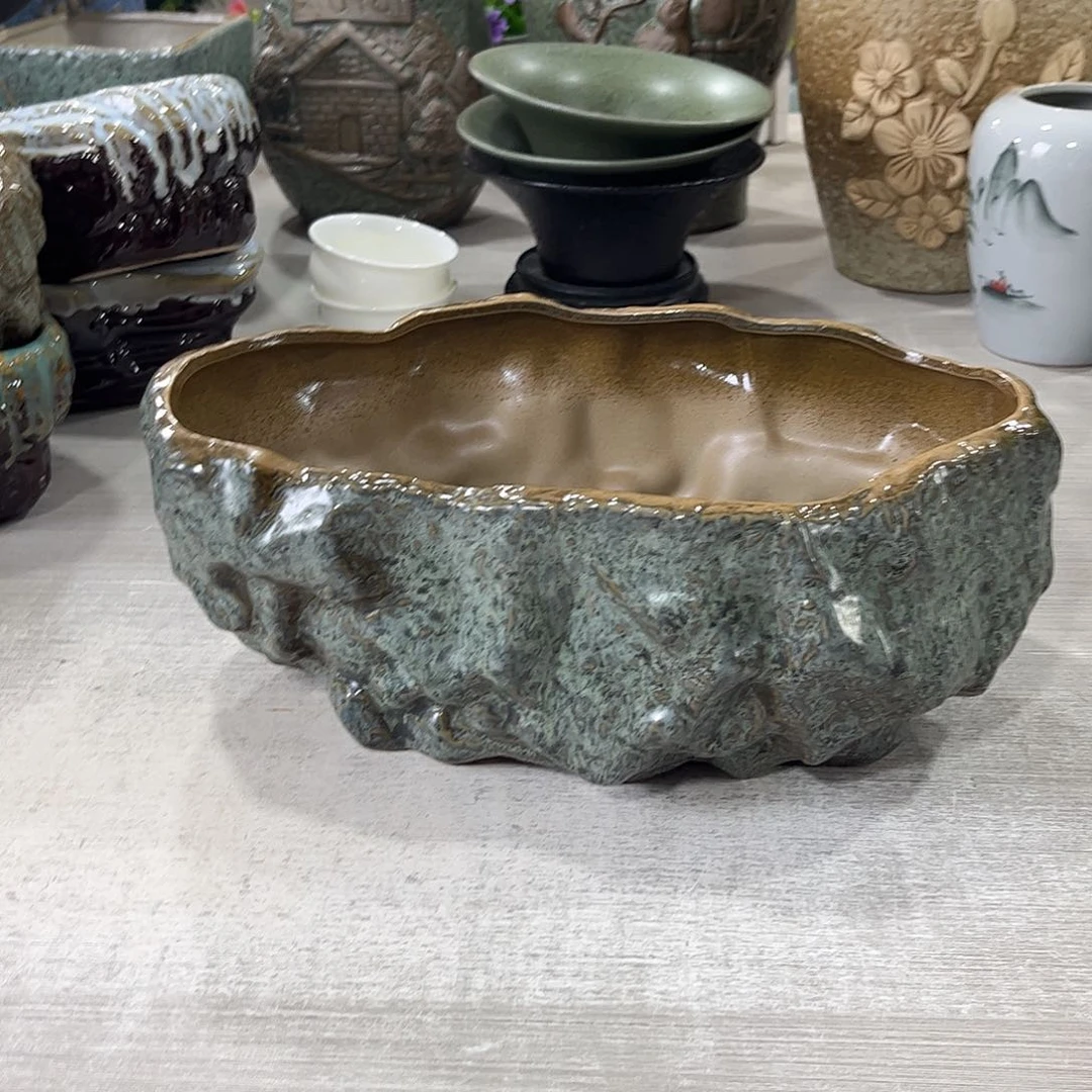 口径  28*16*11厘米陶瓷绿植多肉微瑕花盆