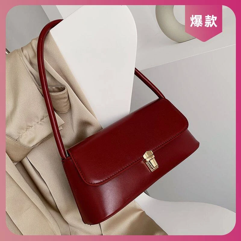 高级感婚包红色包包腋下包新娘包法棍包婚礼新款女包2025结婚单肩