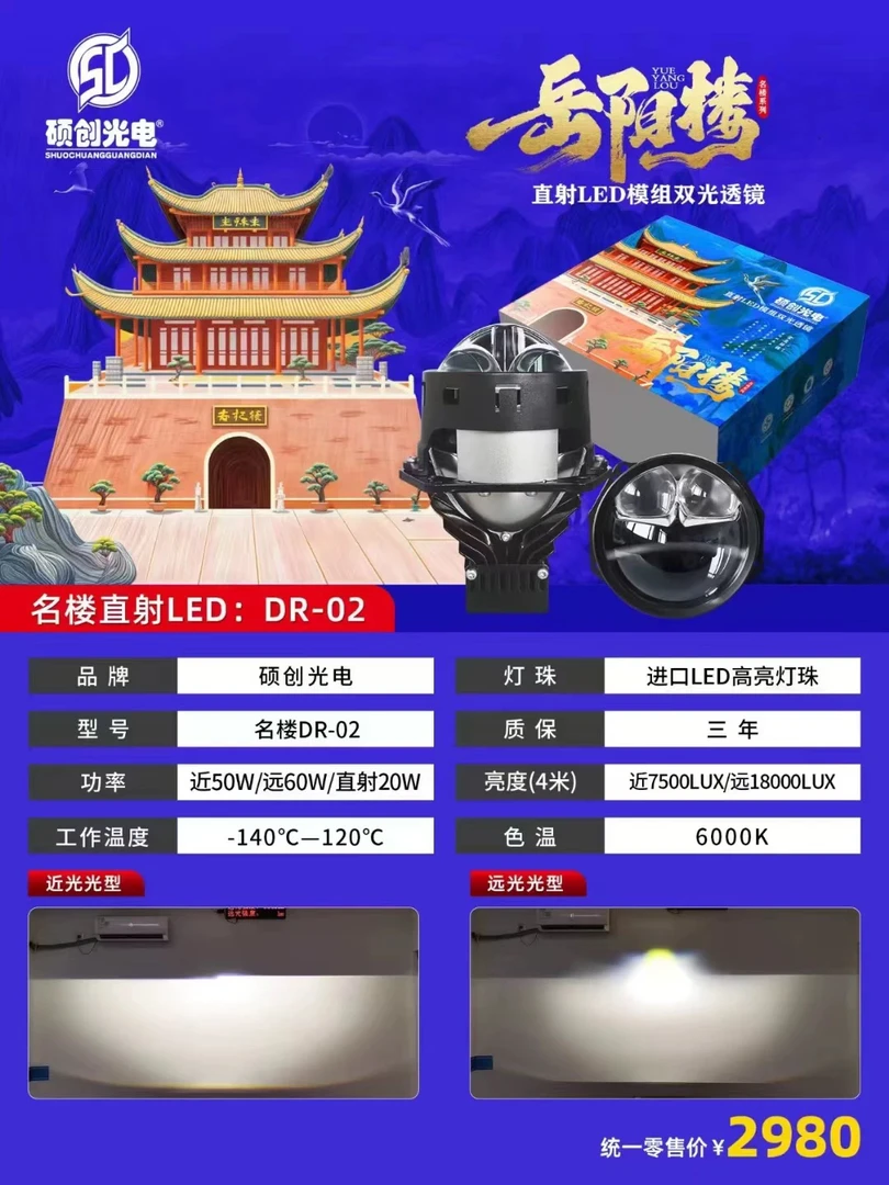 硕创光电名楼系列岳阳楼双直射LED透镜