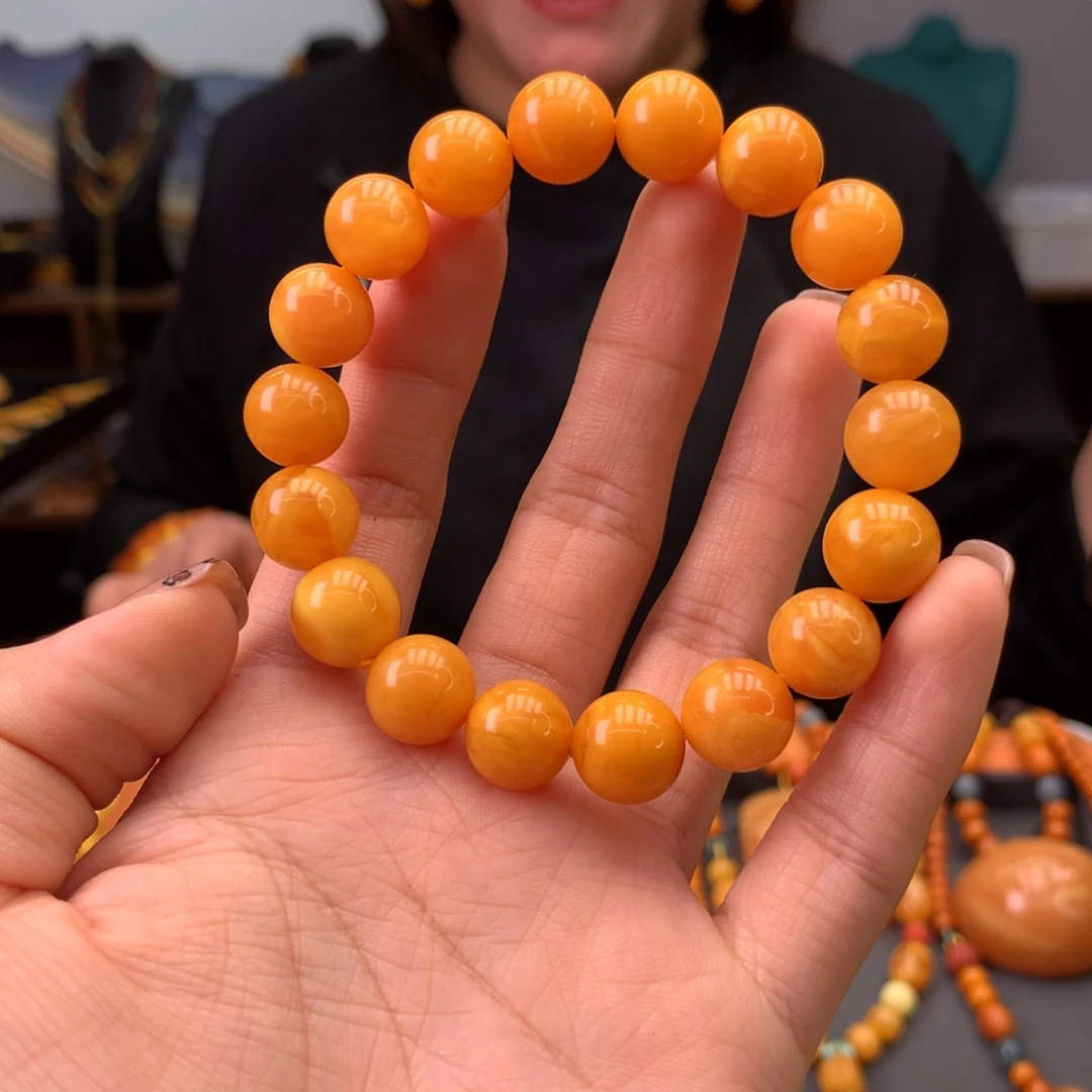 蜜蜡手串未镶嵌天然