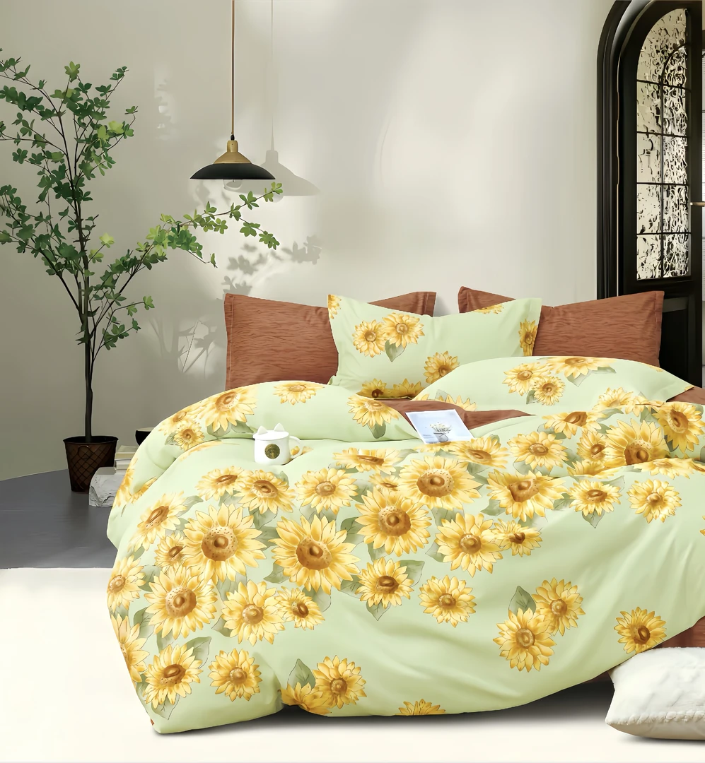 疆棉 向阳花开A类母婴级 斜纹学生宿舍成人设计款三件四件套