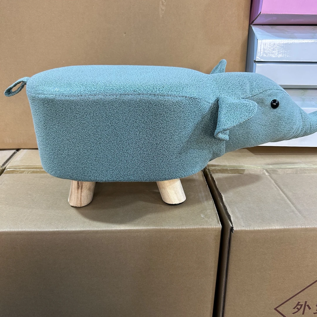 小凳子（草莓家）家用凳子卡通小象凳布艺矮凳动物凳门口换鞋凳