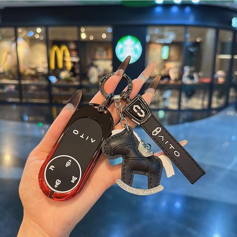 适用问界M9钥匙套华为m9/m8增程UItra纯电MAX版高档金属包壳扣